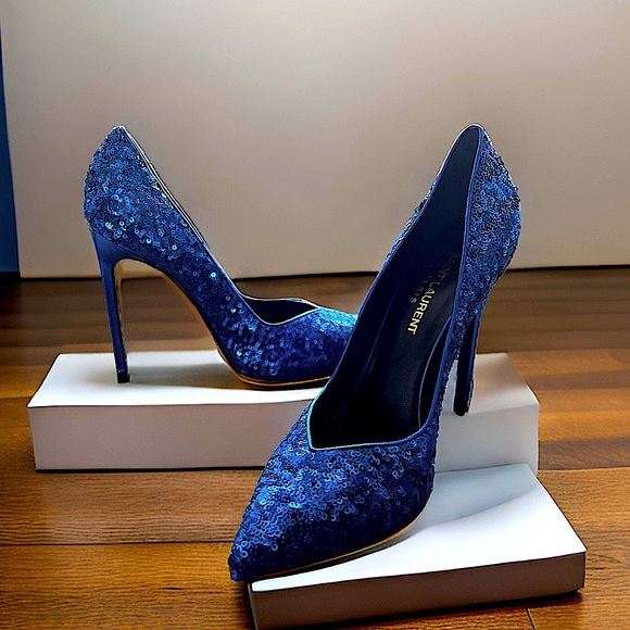 SAINT LAURENT SEQUINED PUMPS NWT, Reasonable offers welcome - Picture 5 of 12